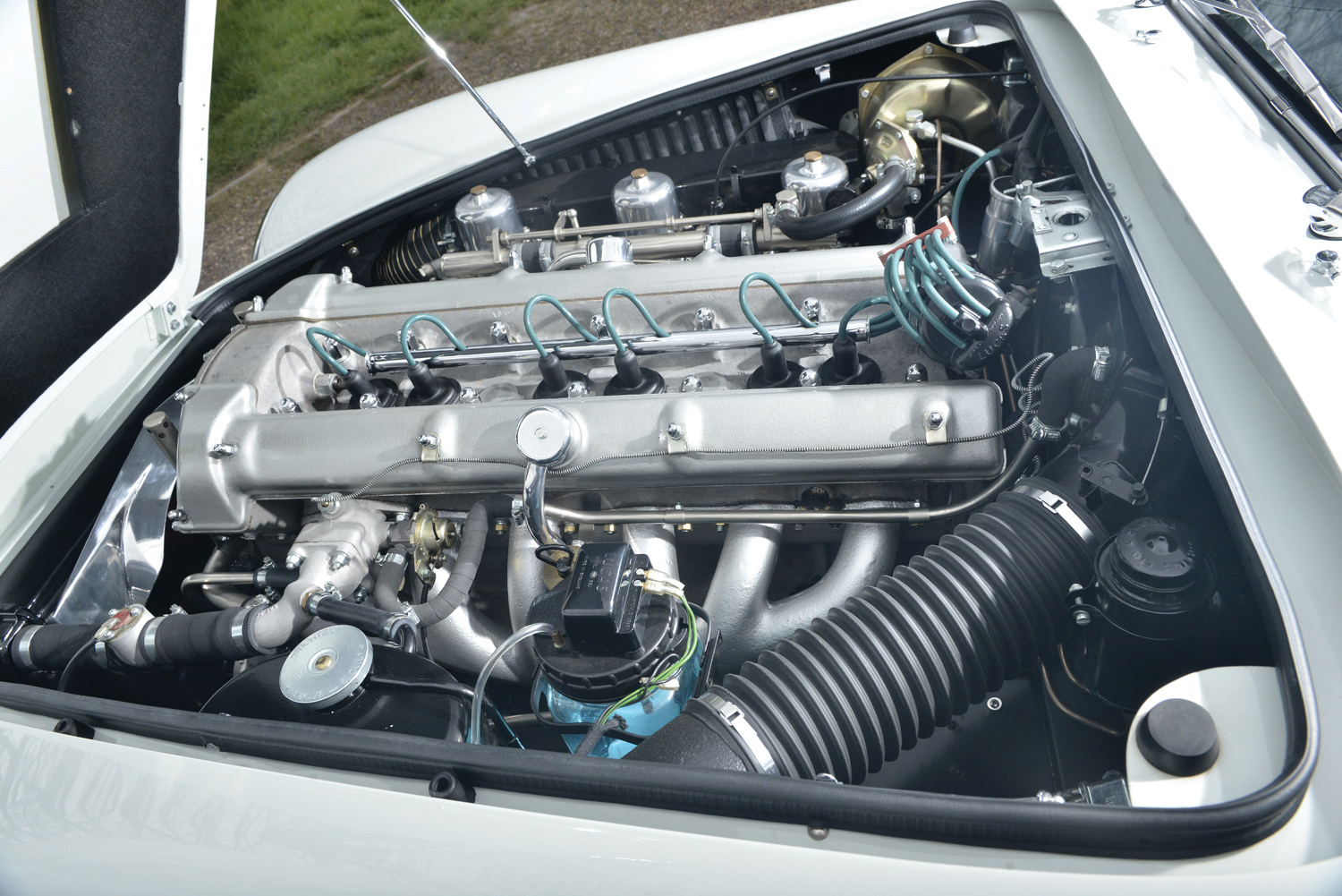 Aston Martin DB4 inline six engine detail